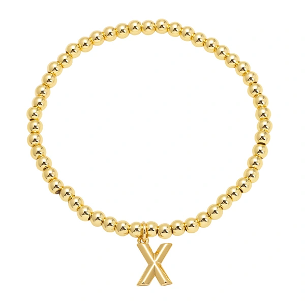 AS jewelry hot selling gold three-dimensional 26 English letters beaded bracelet bracelet brb34