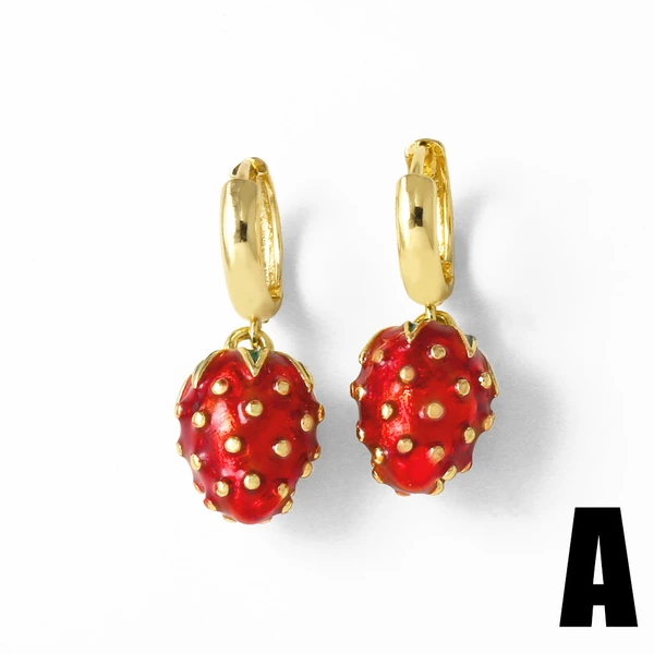 AS jewelry hot style fruit strawberry dragon fruit pendant oil drop earrings earrings female erv50