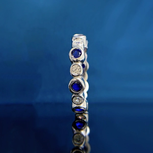  New round ring geometric shape wrong color micro inlaid index finger ring simple and versatile temperament ring