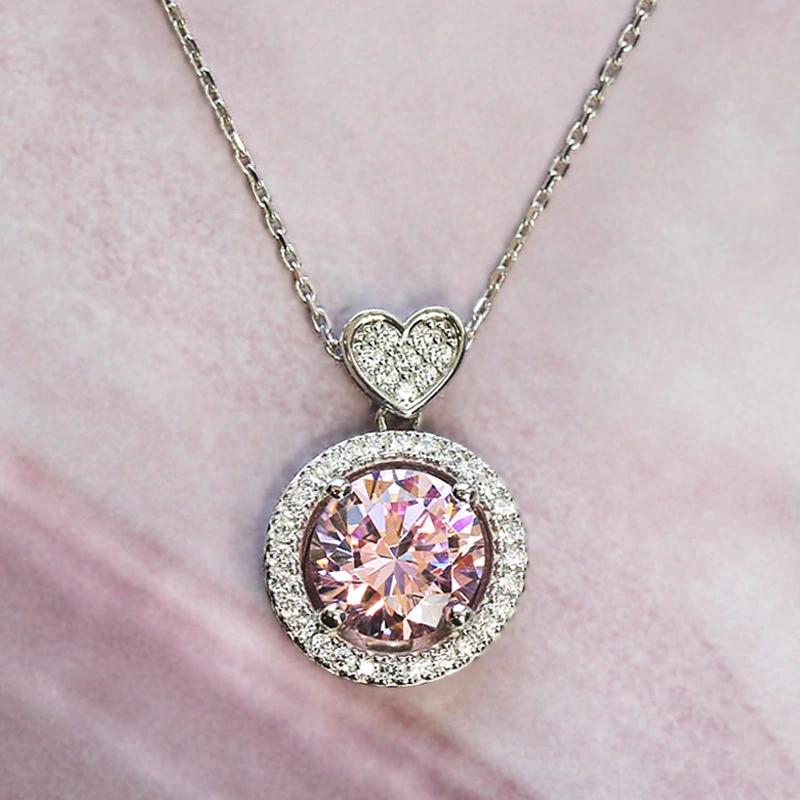 European and American hot-selling necklace trend luxury style oval-shaped women's pendant necklace colorful O-shaped chain clavicle chain