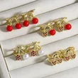 AS jewelry new fruit cherry ear bone clip copper plated 18k gold earrings ear clip female erz22