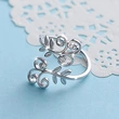  European and American new metal ring fashion flower vine leaf ring opening adjustable ring for women