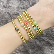 Clearance sale hot sale jewelry European and American fashion beaded bracelet women's gold elastic round bead bracelet wholesale brh87