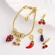 AS jewelry European and American copper plated real gold oil drop fruit cherry strawberry bracelet brm53 bracelet