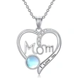 Hot selling imitation moonstone necklace for women, mother's love design jewelry, elegant and exquisite daily jewelry