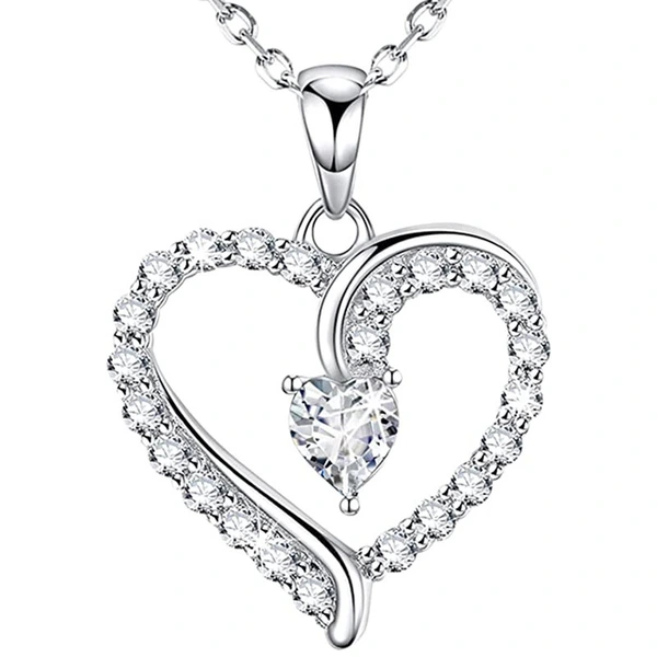 European and American fashion heart-shaped necklace, classic trend Korean style heart-shaped pendant, Chinese Valentine's Day gift