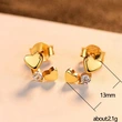 Xiaohongshu live broadcast new creative heart-to-heart zircon earrings versatile student earrings