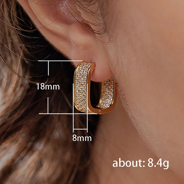European and American light luxury micro-inlaid zircon earrings young ladies fashion earrings jewelry hot selling hot items