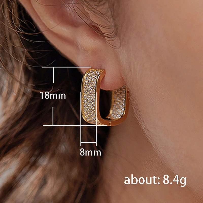 European and American light luxury micro-inlaid zircon earrings young ladies fashion earrings jewelry hot selling hot items