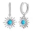  Source manufacturer retro imitation turquoise earrings for women sunflower exquisite design jewelry light luxury style fashion sense