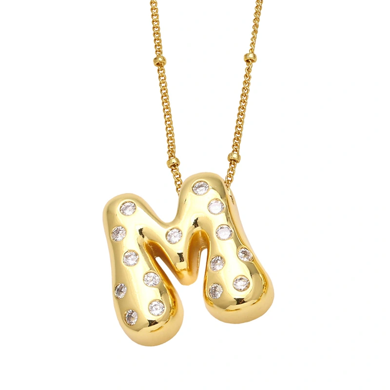 AS jewelry new fat 26 English letters pendant necklace gold-plated zircon clavicle chain nkq97