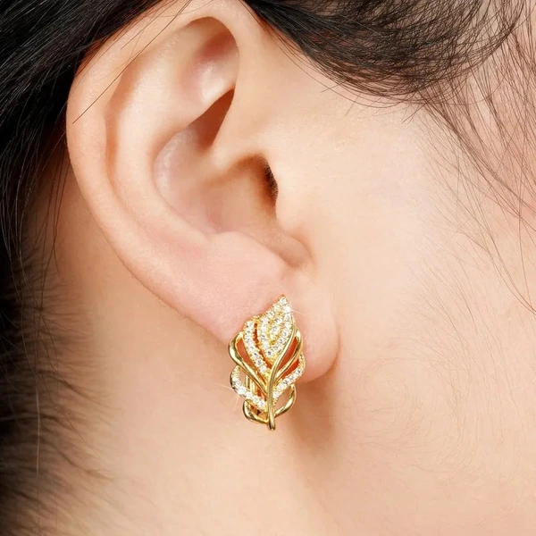 Hot new wheat ear earrings stylish pastoral style light luxury temperament square face earrings leaf female earrings