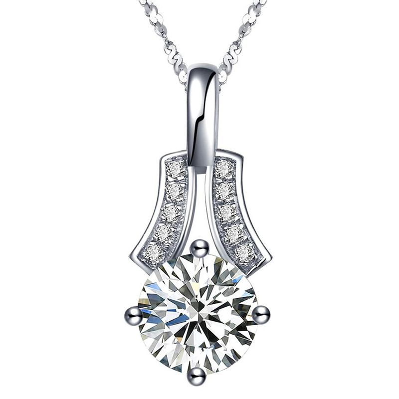   New lady temperament micro-inlaid zircon platinum-plated necklace clavicle chain birthday gift jewelry
