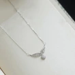  Korean version of the heart pendant female angel wings elegant lady necklace heart-shaped niche o-shaped chain