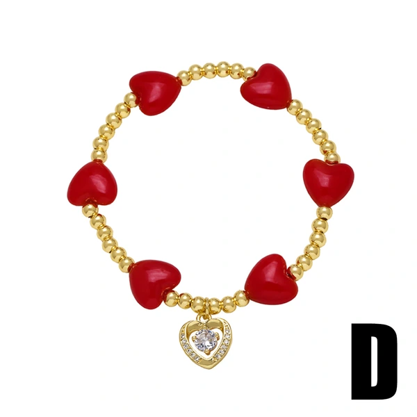 AS jewelry Europe and the United States hot selling gold-plated boy and girl love heart-shaped bracelet hand jewelry brh09 bracelet