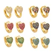 Simple and fashionable colorful zircon heart earrings European and American style exquisite small earrings light luxury temperament earrings female era242