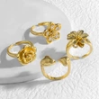 AS jewelry European and American new smooth copper plated 18k gold rose flower open ring female riq89 ring