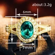  Direct sales of Middle Eastern light luxury ladies' rings for women, high-end oval zircon single rings, fashionable design jewelry