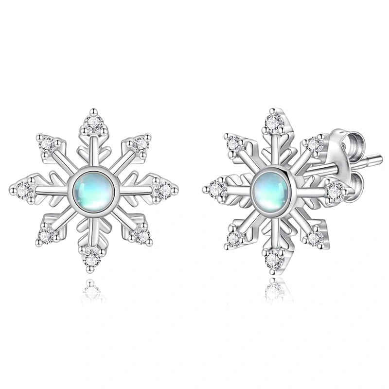  Fashion Christmas snowflake earrings for women, exquisite and small, festive matching earrings, popular New Year style