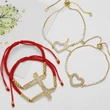 AS jewelry European and American micro-inlaid zircon cross bracelet love heart gold-plated bracelet female brc73