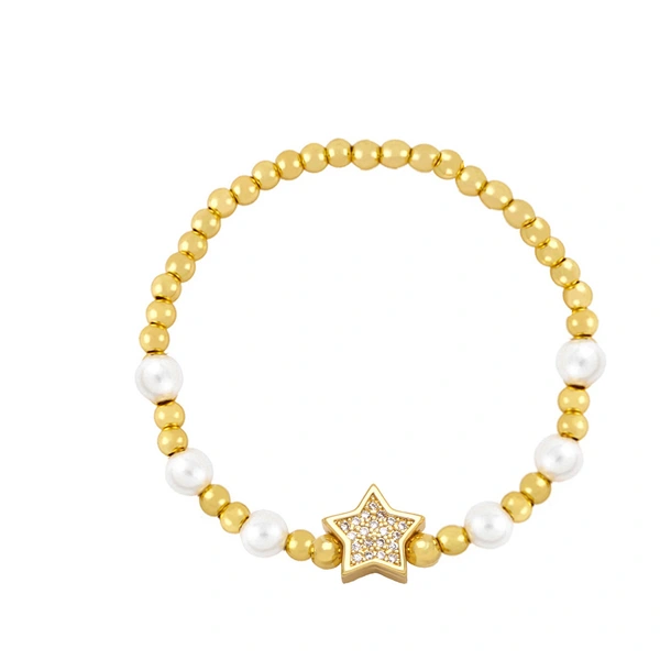 Clearance beaded star five-pointed star pearl bracelet European and American personality handmade hand jewelry bracelet female brh44
