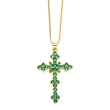 European and American jewelry micro-inlaid colored zircon cross pendant necklace hip hop retro clavicle chain nks87
