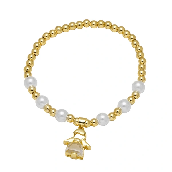 AS jewelry Europe and the United States hot selling angel pendant bracelet female real gold plated colored zircon bracelet hand jewelry brg42