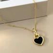  High-grade oil drop heart pendant Korean style light luxury niche retro heart-shaped necklace wholesale direct sales