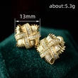  Braided cross earrings for women, micro-inlaid, elegant, light luxury style earrings, fashionable design, French earrings
