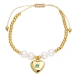 AS jewelry bracelet pearl heart bracelet female gold-plated colored zircon hand jewelry bre75