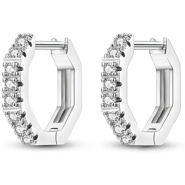 European and American style new sweet cool earrings for women with hexagonal geometric design accessories niche internet celebrity personality style