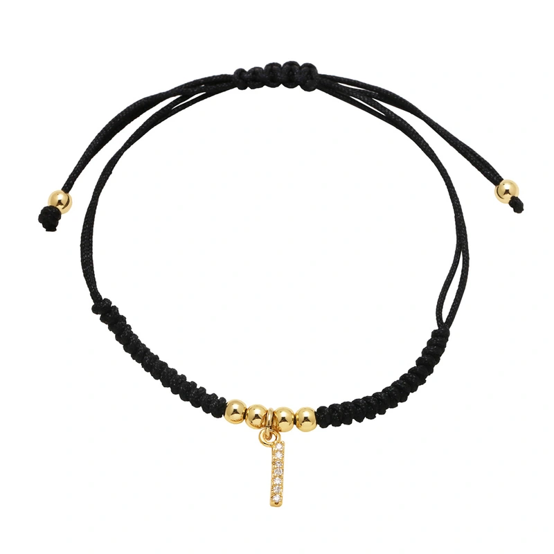 AS jewelry European and American new black bracelet 26 English letters pendant bracelet hand jewelry bra13