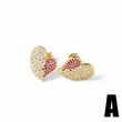 AS jewelry copper plated 18k gold heart inlaid zircon earrings earrings female era262