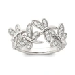  New European and American micro-inlaid light luxury ring bright luminous dragonfly butterfly index finger ring high-end floral ring