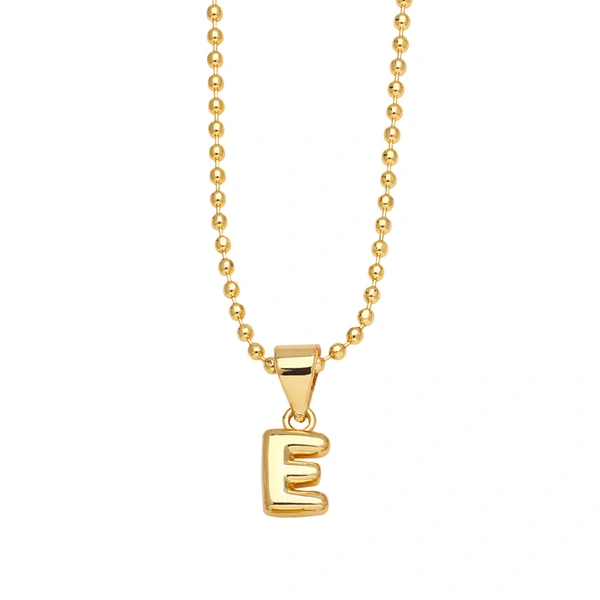 Hot sale 26 letters necklace female copper plated real gold polished letter pendant clavicle chain nkq67