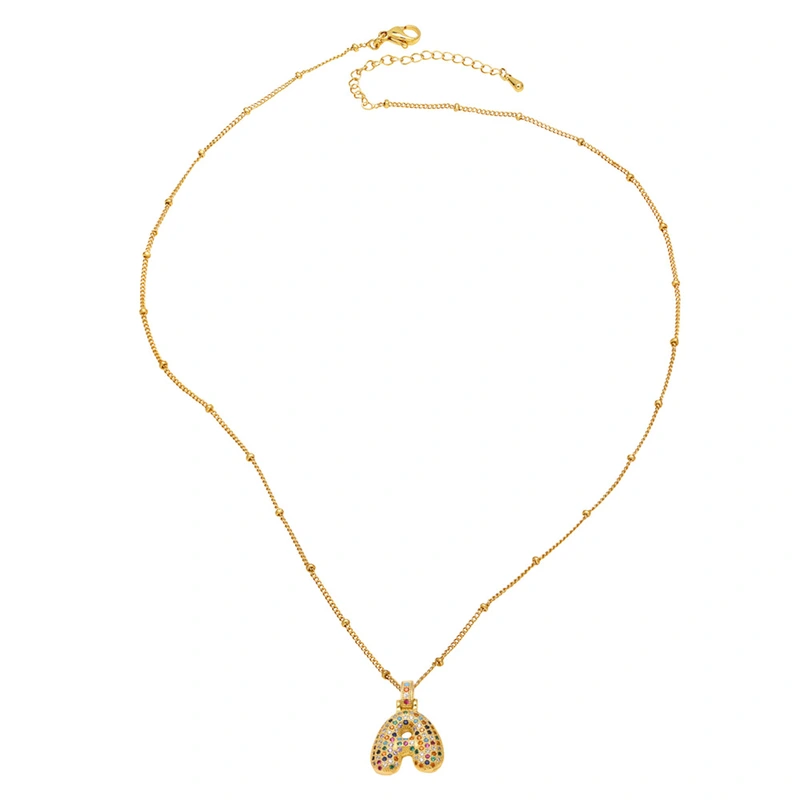 AS jewelry new color 26 English letters pendant necklace female inlaid zircon clavicle chain nkb031