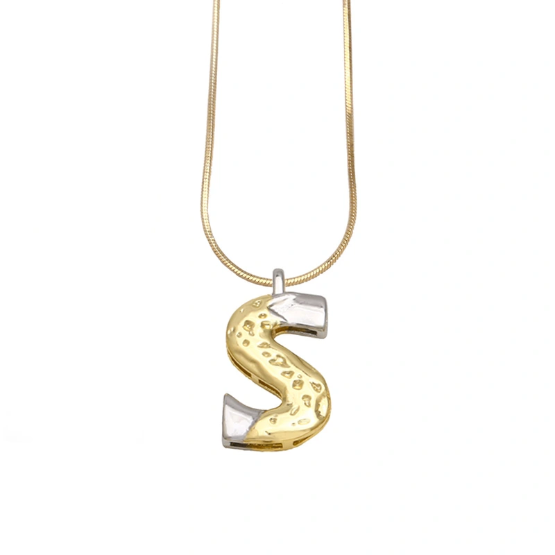 AS jewelry European and American 26 English letters pendant necklace female two-color gold-plated clavicle chain nkp20