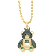 New European and American hip-hop full diamond zircon bear pendant necklace female niche personality clavicle chain nkq36
