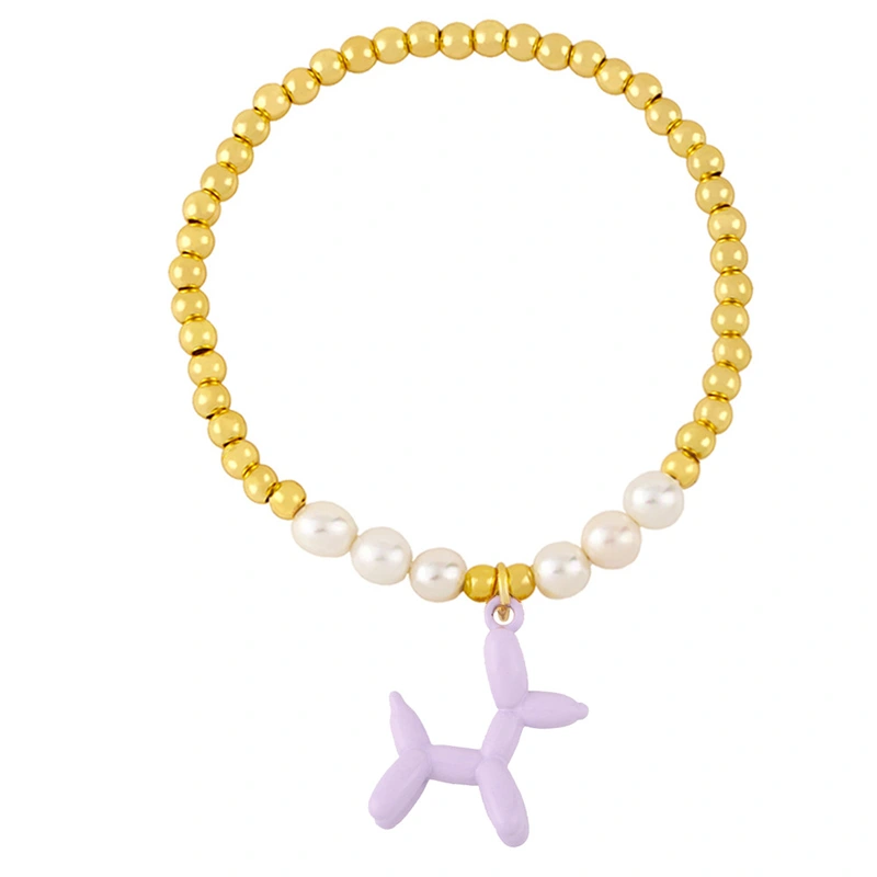 Clearance European and American style fashion pearl bracelet female Internet celebrity niche trend cute sweet balloon dog bracelet bre43