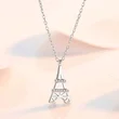 Mini Eiffel Tower Diamond Pendant Necklace European and American Style Romantic Love Creative Clavicle Chain for Women