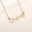    Cat paw necklace, European and American hot-selling heartbeat pattern clavicle necklace, fashionable heart-shaped necklace