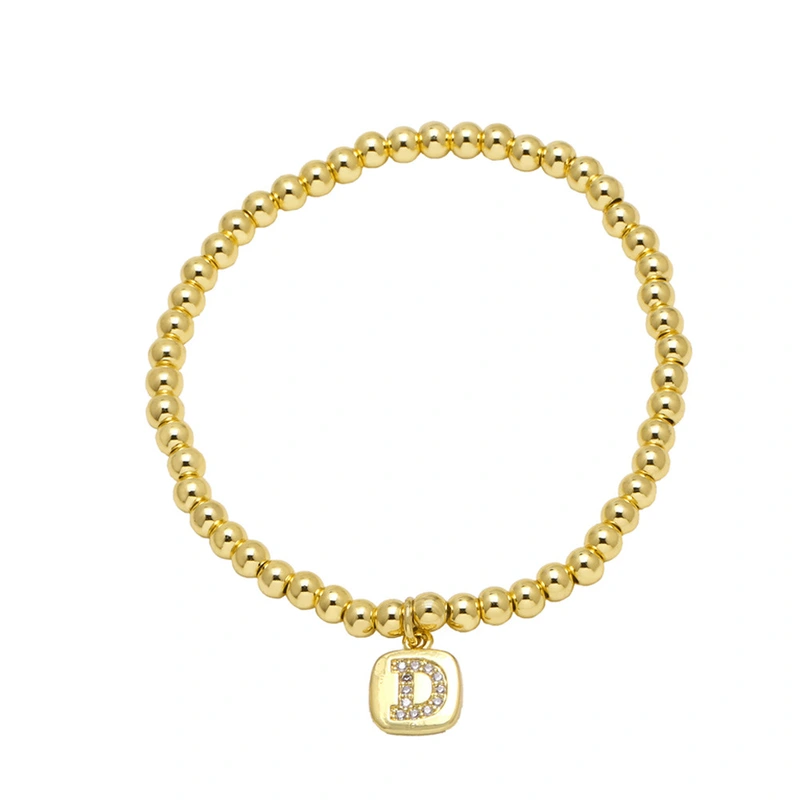 AS jewelry hot selling square 26 English letters pendant bracelet female beaded bracelet brf55