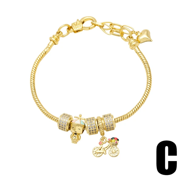 Clearance boy balloon dog pendant bracelet female gold-plated zircon bear bracelet brd53