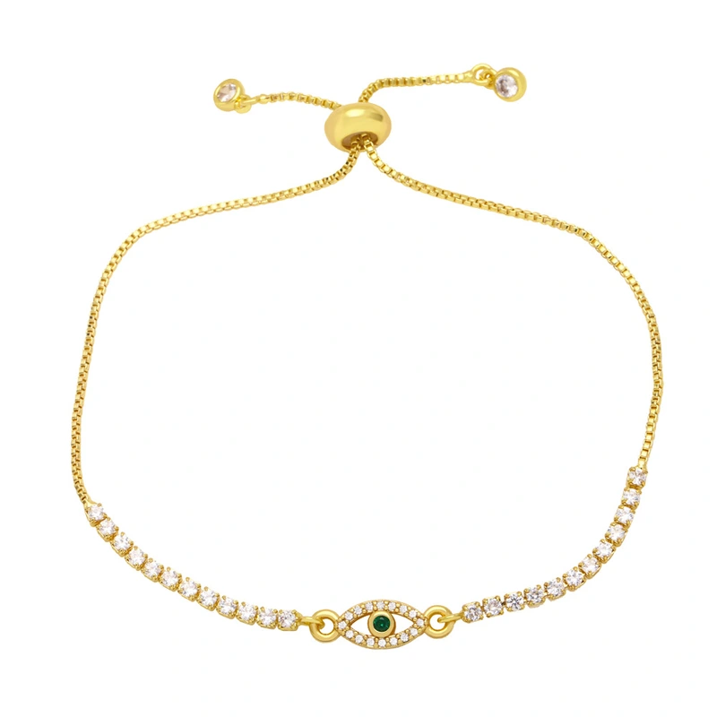 Adjustable pull-out zircon bracelet cool style niche design devil eye bracelet jewelry wholesale brg51