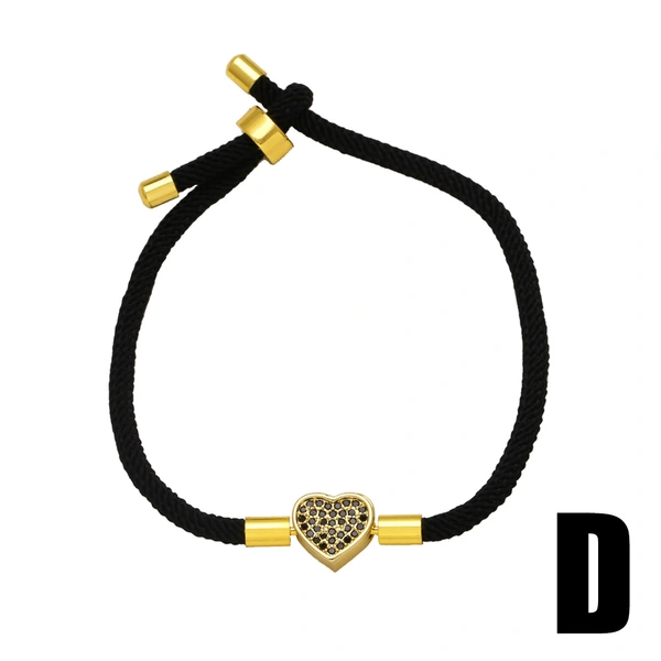 AS jewelry European and American hot selling love palm copper plated 18k gold pendant adjustable bracelet hand rope female bra34