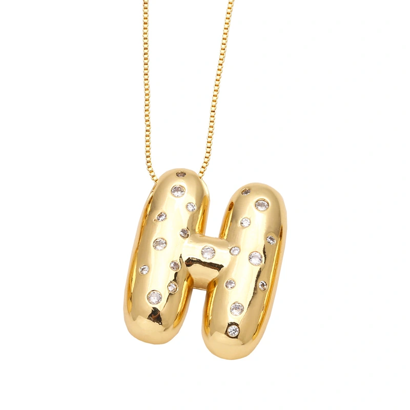 AS jewelry fat English letter necklace female gold-plated zircon clavicle chain nkb241