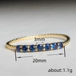 Thin row diamond blue zircon index finger ring trendy Internet celebrity retro fashion ring Korean version simple small finger