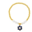 Clearance colored zircon flower beaded pearl bracelet female European and American summer niche design hand jewelry brh86