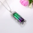2022 Fashionable New Gradient Color Imitation Gemstone Pendant Necklace Inlaid with Zircon Necklace Party Jewelry