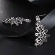 High-end fashion evening zircon leaf tassel earrings temperament versatile retro leaf-shaped earrings for women